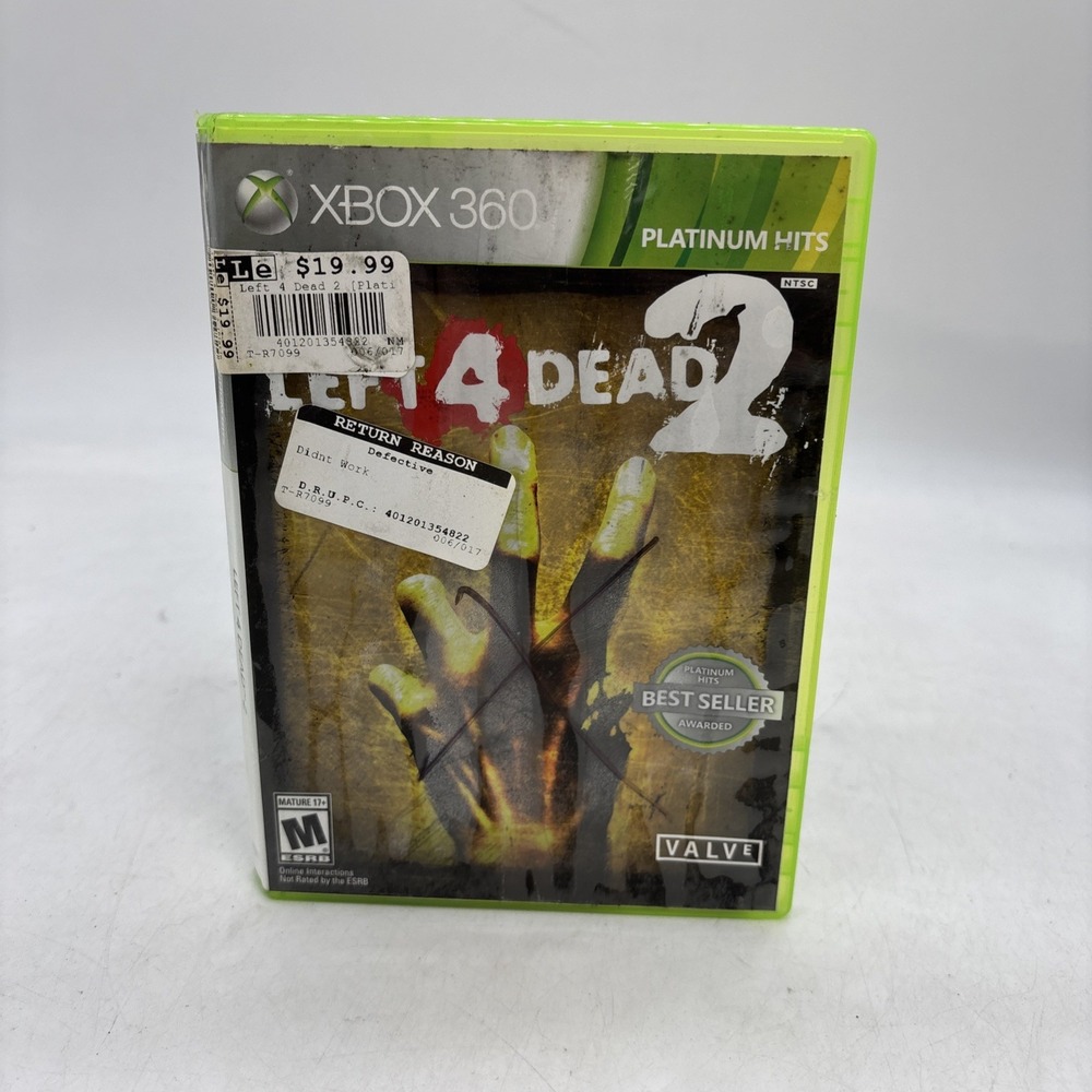 Left 4 Dead 2 - Microsoft Xbox 360. Complete Working Damaged Case